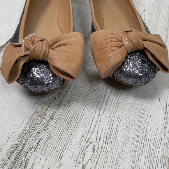 Franco Sarto Artisan glitter leather bow flats - Picture 2 of 9
